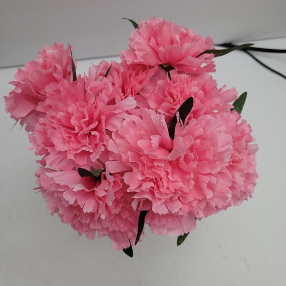 Pink Carnation Pen Flowers in Mason Jar with Ribbon - Picture 5 of 6